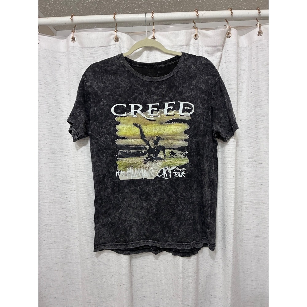 Creed Human Clay 1999 Tour Graphic Tee Acid Wash Mineral Wash Rock Shirt Medium